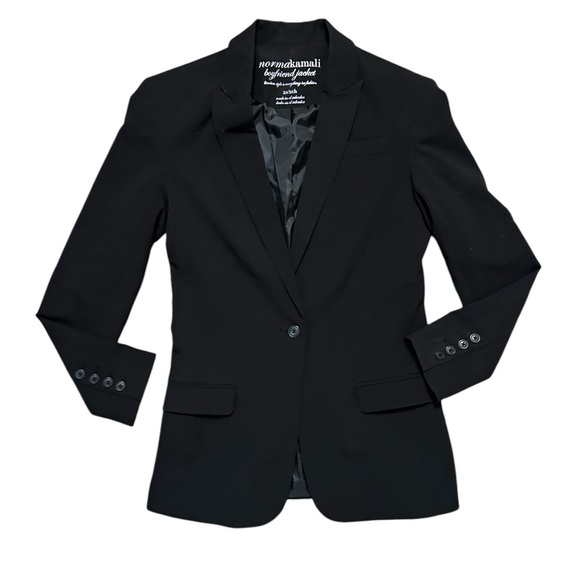 NORMA KAMALI Blazer Black Boyfriend Cut Jacket - Size Small - Picture 3 of 7